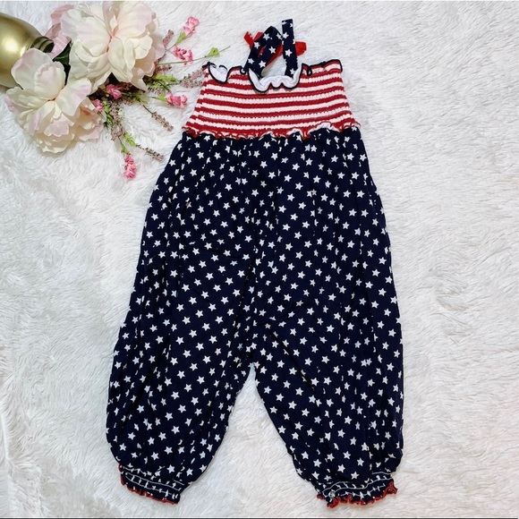 ‼️SOLD‼️ BONNIE JEAN | Flag “Party Pants” Romper - Picture 4 of 5